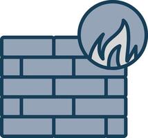 Firewall Line Filled Grey Icon vector