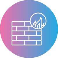 Firewall Line Gradient Circle Icon vector