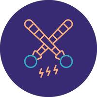 Drumsticks Line Two Color Circle Icon vector