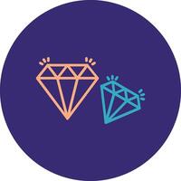 Diamond Line Two Color Circle Icon vector