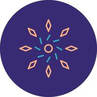 Firework Line Two Color Circle Icon vector