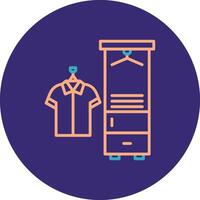 Coat Rack Line Two Color Circle Icon vector
