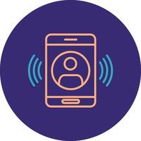 Call Line Two Color Circle Icon vector