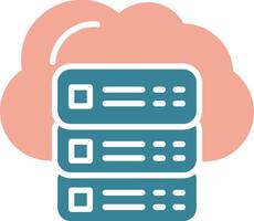 Cloud Servers Glyph Two Color Icon vector