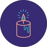 Candle Line Two Color Circle Icon vector