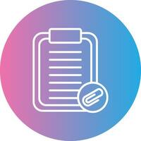 Clipboard Line Gradient Circle Icon vector