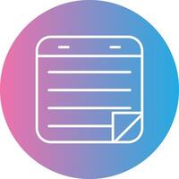 Sticky Notes Line Gradient Circle Icon vector