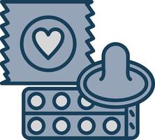 Condom Line Filled Grey Icon vector