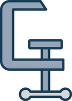 Clamp Line Filled Grey Icon vector