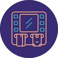 Cash Point Line Two Color Circle Icon vector