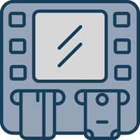 Cash Point Line Filled Grey Icon vector