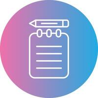 Notepad Line Gradient Circle Icon vector