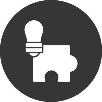 Problem Solving Glyph Inverted Icon