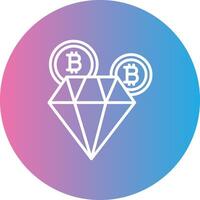 Bitcoin Diamond Line Gradient Circle Icon vector
