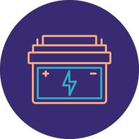 Battery Line Two Color Circle Icon vector