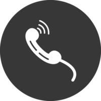 Phone Glyph Inverted Icon vector