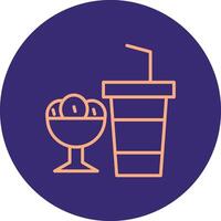 Fast Food Line Two Color Circle Icon vector