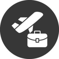 Business Trip Glyph Inverted Icon vector