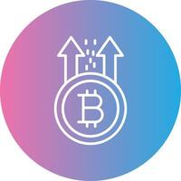 Bitcoin Rise Line Gradient Circle Icon vector