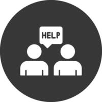 Ask For Help Glyph Inverted Icon vector