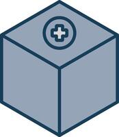Box Line Filled Grey Icon vector