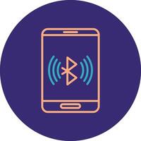 Bluetooth Line Two Color Circle Icon vector