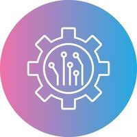 Mining Technology Line Gradient Circle Icon vector