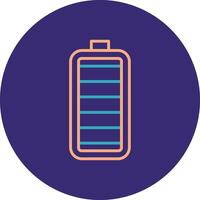 Battery Line Two Color Circle Icon vector