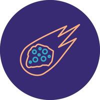 Asteroid Line Two Color Circle Icon vector