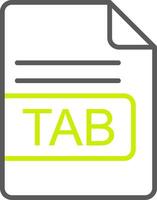 TAB File Format Line Two Color Icon vector