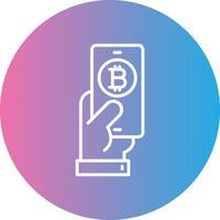 Pay Bitcoin Line Gradient Circle Icon vector