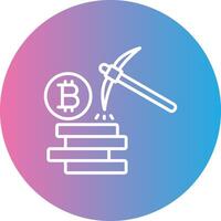 Bitcoin Mining Line Gradient Circle Icon vector