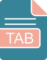 TAB File Format Glyph Two Color Icon vector