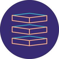 Layers Line Two Color Circle Icon vector