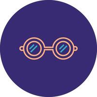 Eyeglasses Line Two Color Circle Icon vector