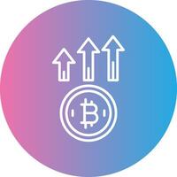 Bitcoin Up Line Gradient Circle Icon vector