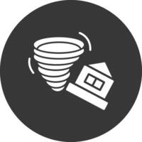 Tornado Glyph Inverted Icon vector