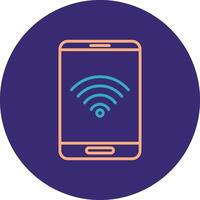 Wifi Line Two Color Circle Icon vector