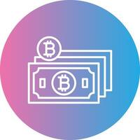 Bitcoin Cash Line Gradient Circle Icon vector