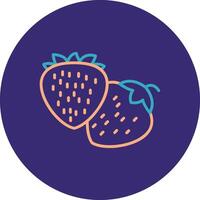 Strawberries Line Two Color Circle Icon vector