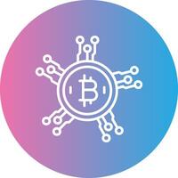 Bitcoin Network Line Gradient Circle Icon vector