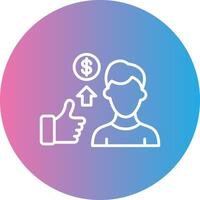 Brainstorming Line Gradient Circle Icon vector