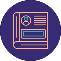 Contact Book Line Two Color Circle Icon vector