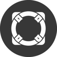 Life Ring Glyph Inverted Icon vector