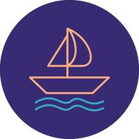 Sailing Line Two Color Circle Icon vector