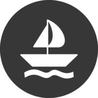 Sailing Glyph Inverted Icon vector