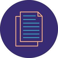 Document Line Two Color Circle Icon vector