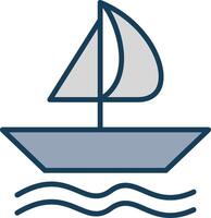 Sailing Line Filled Grey Icon vector