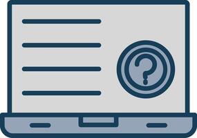 Question Line Filled Grey Icon vector