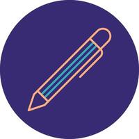 Pen Line Two Color Circle Icon vector